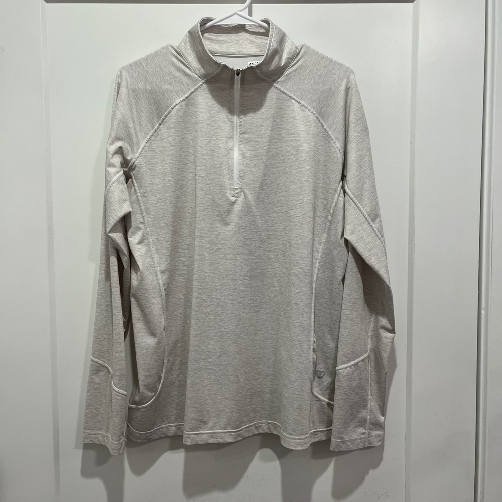 Straight Down Mens XL Gray Heather Quarter Zip Golf Pullover Long Sleeve Shirt